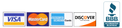 Credit Card and Better Business Bureau Logo Strip